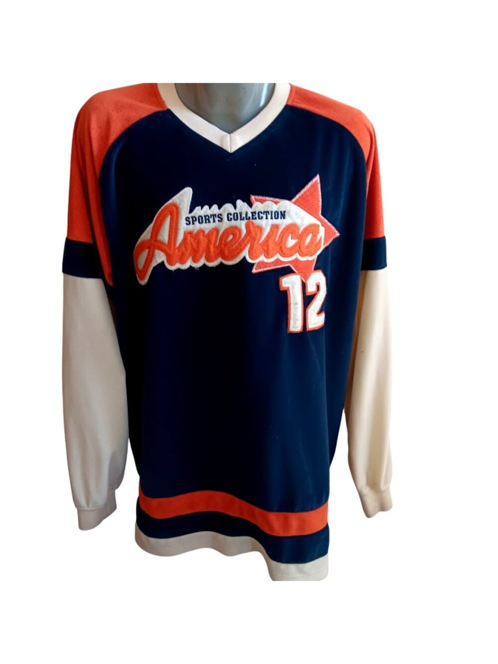 Vintage XL Sweatshirt Pullover Delf Sports 90's "America" Embroidered Jersey
